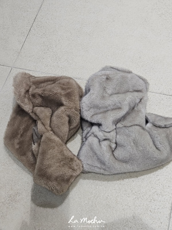 萌感保暖毛毛圍巾毛帽